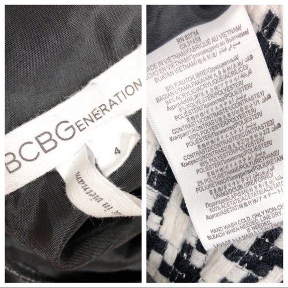 💥EFFORTLESSLY CHIC💥 Black & White Checkered Knit Dress wit Black Leather Dress - Picture 11 of 12